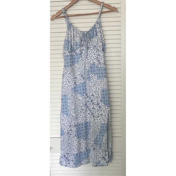 Hollister Dresses & Skirts - Hollister Women's Light Blue Boho Patchwork Floral Sundress Empire Waist Medium